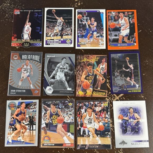 John Stockton 12 Card Lot NM Topps Orange UD USA Chrome Panini Prizm Honor Roll - Picture 1 of 13